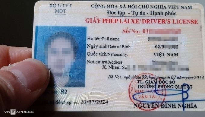 Mẫu giấy phép lái xe hạng B2 do Bộ Giao thông Vận tải ban hành. Ảnh:Phương Sơn