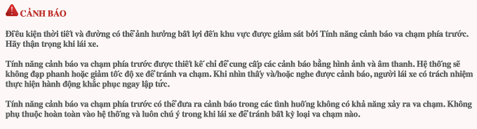 Khuyến cáo không nên phụ thuộc vào hệ thống cảnh báo va chạm trong gói ADAS của mẫu xe điện. Ảnh chụp màn hình
